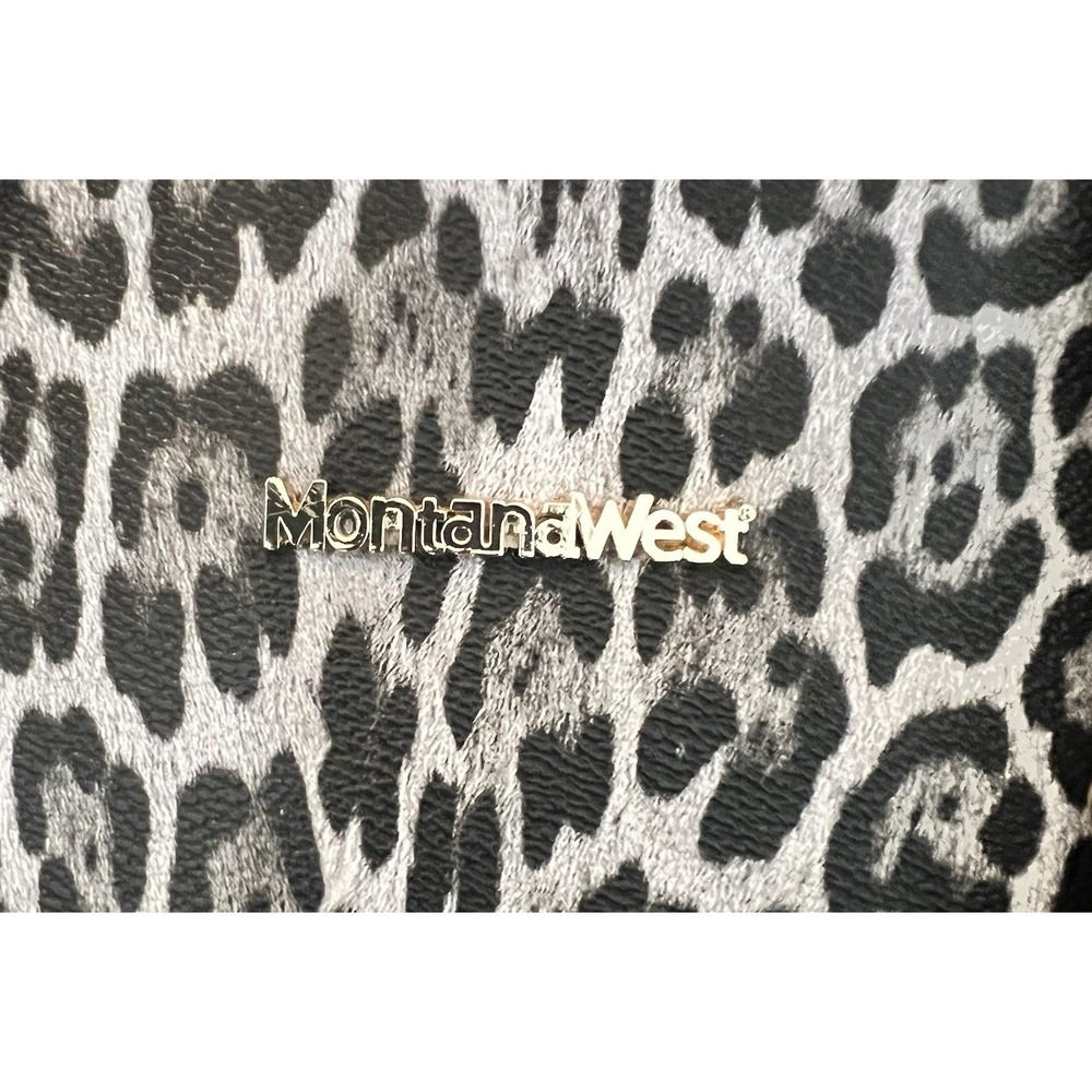 Montana‎ West womens animal print leather shoulder bag black - Picture 3 of 5